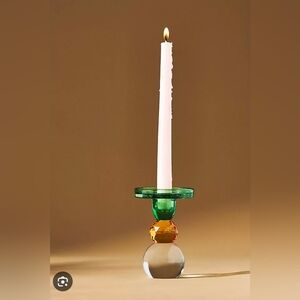 Anthropologie Cut Glass Candle Holder